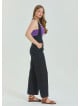 Zipper Detailed Pocket Black Womens Bohemian Jumpsuit 4674